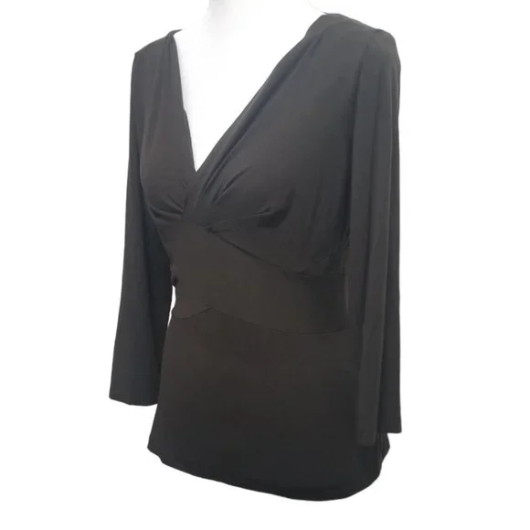 Ann Taylor LOFT Dark Brown Top - Picture 2 of 16